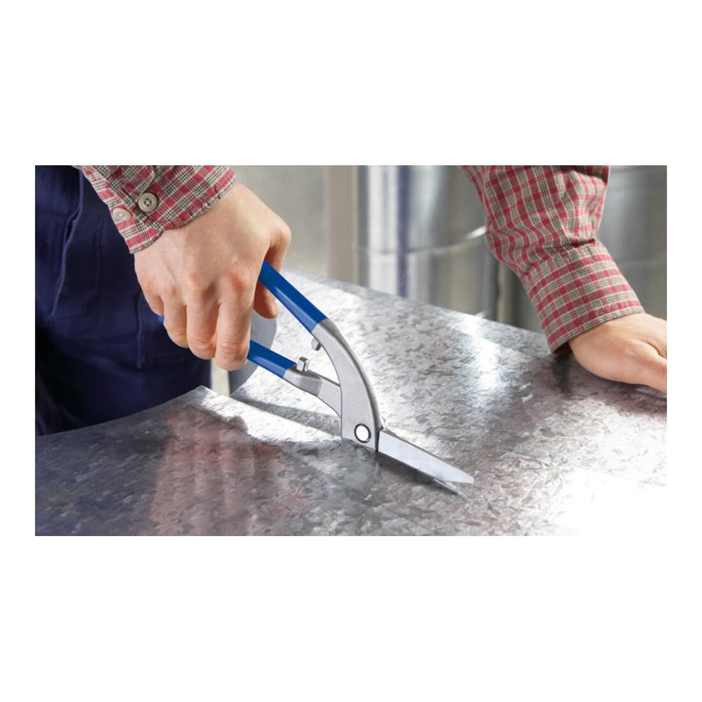 BESSEY Pelikan-Schere D118-300, Gesamtlänge 300 mm, Schnittlänge 62 mm, Griff PVC-getaucht, für lange gerade und durchlaufende Schnitte, Gewicht 0,73 Kg