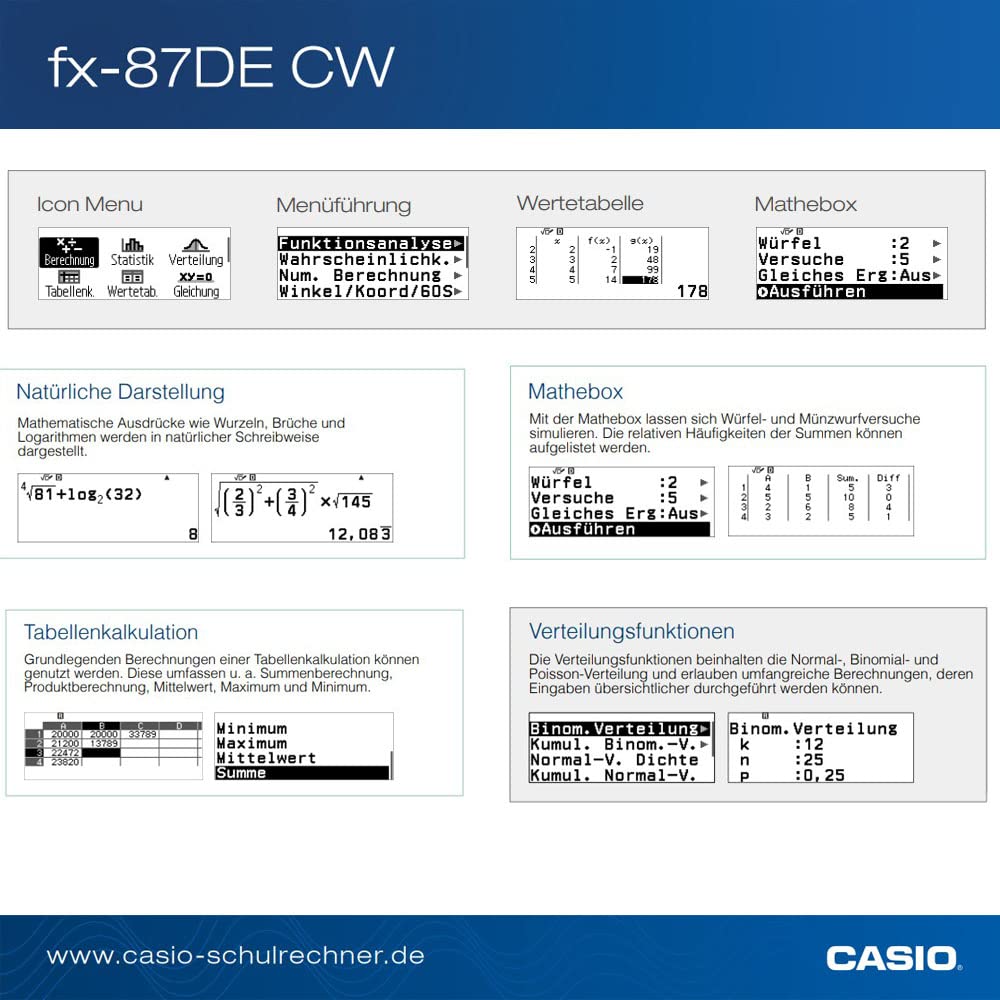 Casio FX-87DE CW ClassWiz technisch wissenschaftlicher Rechner