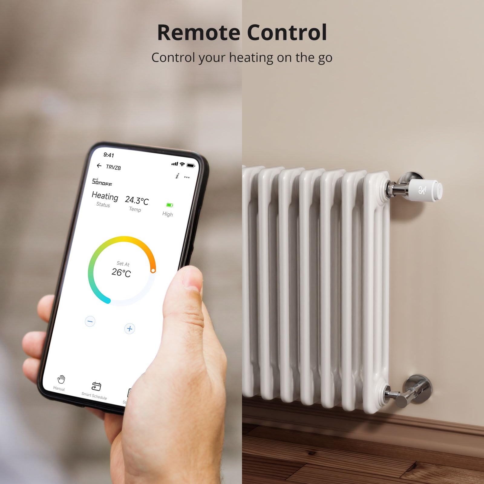SONOFF Smart Heizkörperthermostat TRVZB, Smart Heizungsthermostat mit App-Funktion, Zigbee Thermostat Benötigt Zigbee 3.0 Hub, kompatibel mit Amazon Alexa/Home Assistant