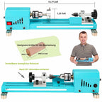 Winbomgo Mini-Holzdrehmaschine, Mehrzweck-Drehmaschine, Fräsdrehmaschine, Schneiden, Polieren, Profi-Tisch, Top-Drehmaschine Werkzeugsatz