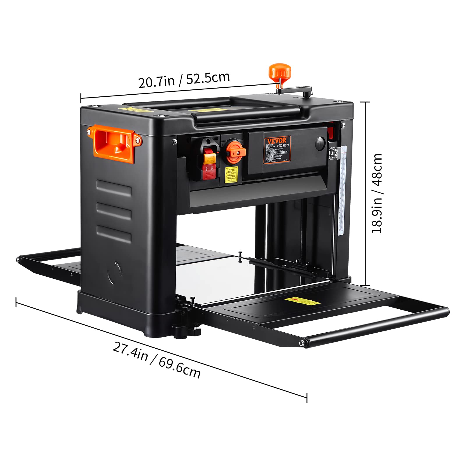 VEVOR Dickenhobelmaschine 2000W Leistung Dickenhobel 3 Hobelmesser Hobelmaschine Zwei Geschwindigkeiten 23500U/min Hobelbreite 33cm Schnittstärken 15cm Tischhobelmaschine Ideal zur Holzbearbeitung