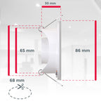 B.K.Licht - 5er Set LED Bad Einbaustrahler 230V flach, IP65, neutralweiße Lichtfarbe, Lochmass 68mm, LED Spot, Deckenspots, Spots, Einbauleuchten, Einbauspots, Badezimmer, 86x30 mm, Weiß