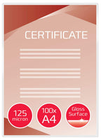 GBC Laminierfolien A4 125 mic, Robuste Laminiertaschen im 100er Pack, Glänzend, Transparent, Ideal für Büro & Schule, 3200723