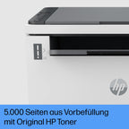 HP LaserJet Tank MFP 1604w Multifunktions-Laserdrucker (Drucker, Scanner, Kopierer) mit Dual-Band-Wi-Fi, BTLE, inklusive Original Toner für bis zu 5000 Seiten, 22 Seiten/Min, 600x600 DPI, weiß