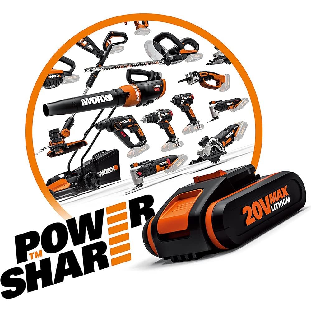 WORX WA3883 Original Dual-Ladegerät – gleichzeitige Aufladen von 2X WORX 20V Akkus – 4A Ladestrom – 2 Lademodi – für alle PowerShare