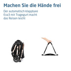 Maxi-Cosi Eva3 Kinderwagen, 0–4 Jahre, 0–22 kg, Baby Kinderwagen, Leicht und kompakt, Flache Liegeposition, 3 Liegepositionen, Automatisch mit 1 Hand klappbar, Tragegurt, Essential Black Champagne