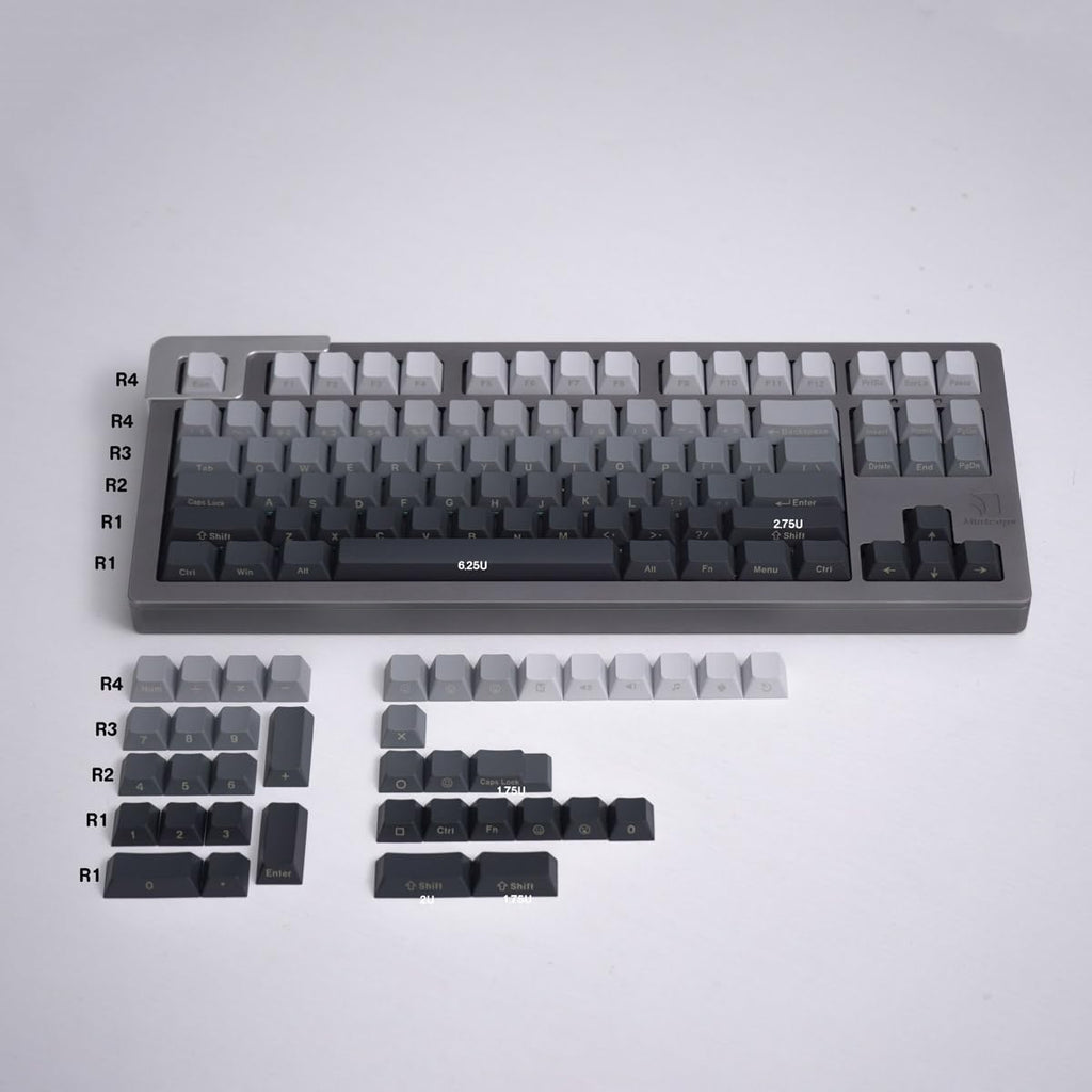 125 Tasten Gradient Grau Keycaps PBT Dye Sub Cherry Profil Tastenkappen Set Fit für Cherry Mx Schalter Mechanische Tastatur