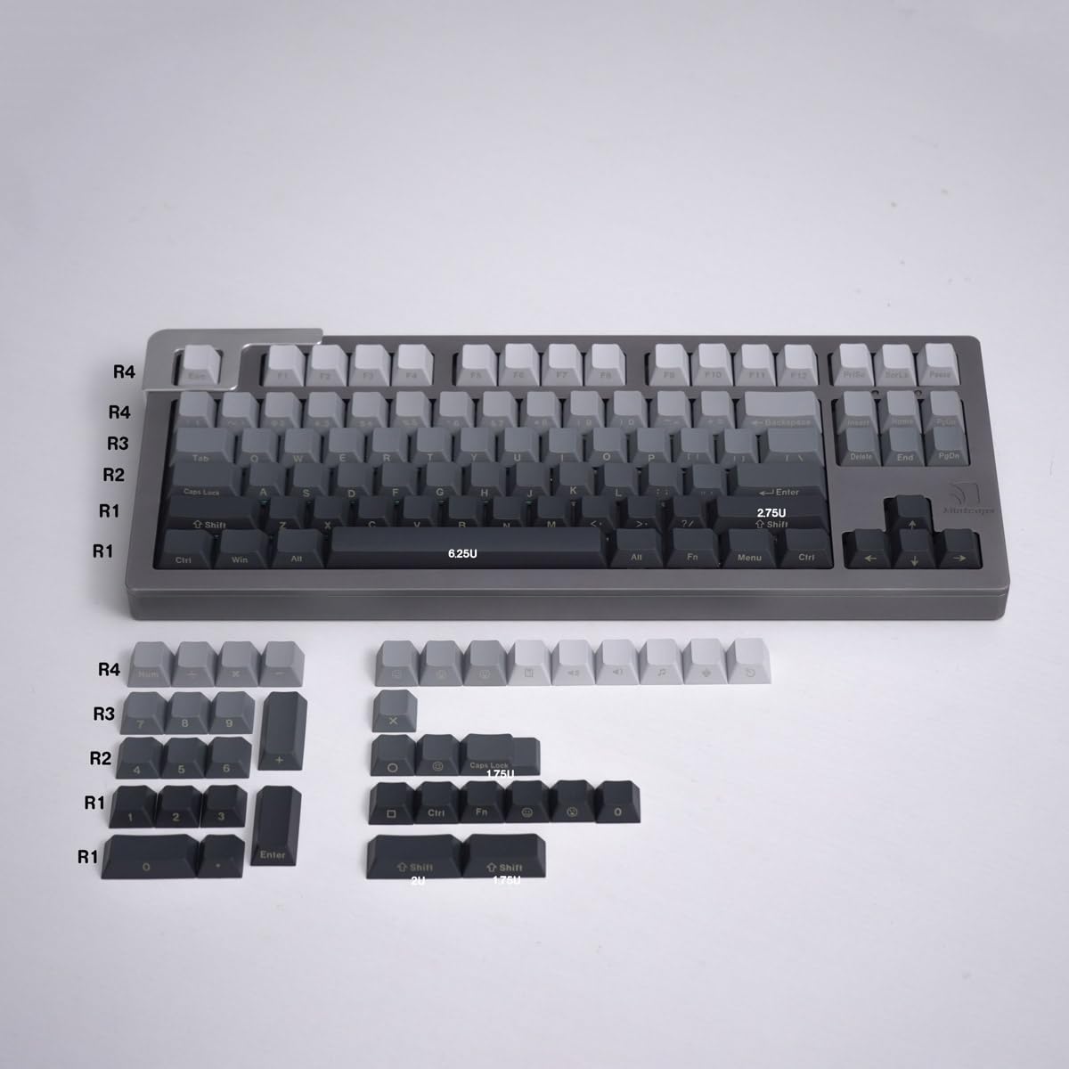 125 Tasten Gradient Grau Keycaps PBT Dye Sub Cherry Profil Tastenkappen Set Fit für Cherry Mx Schalter Mechanische Tastatur