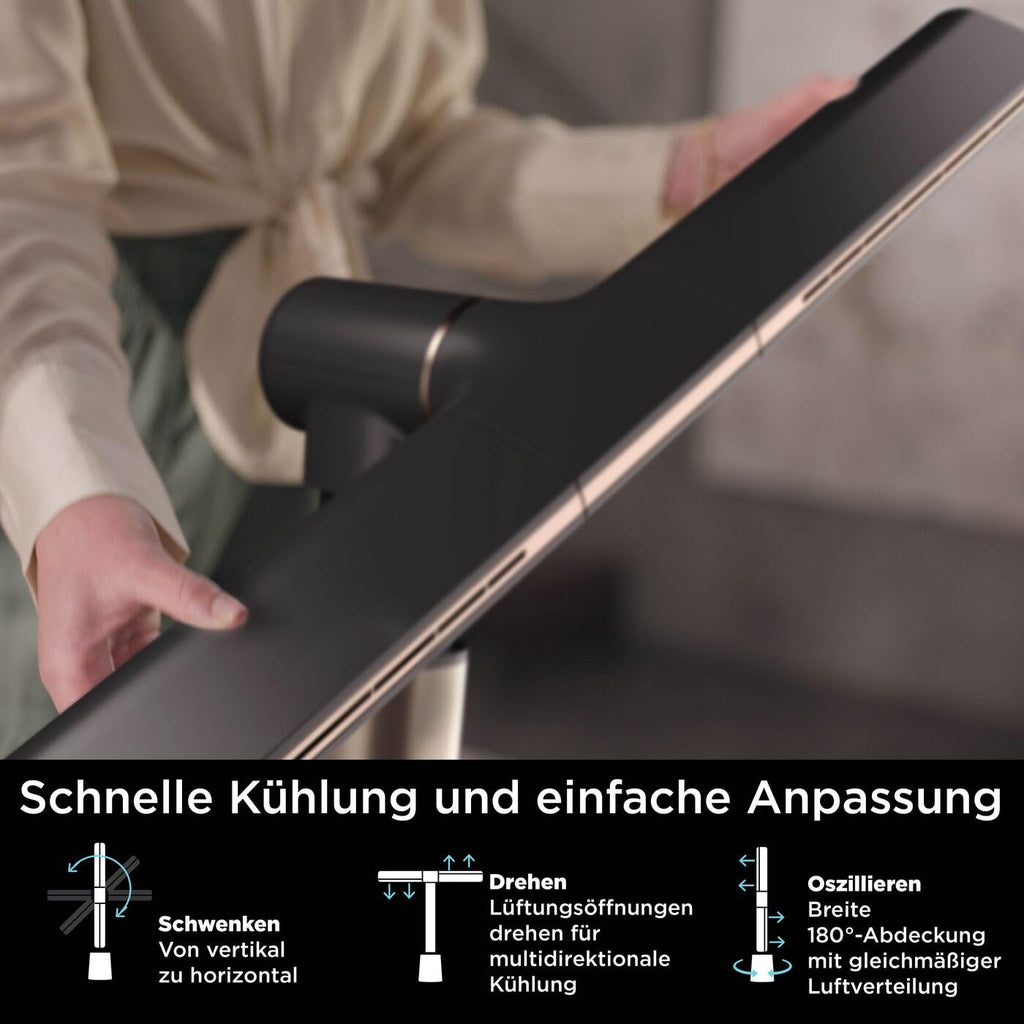 Shark TurboBlade Turmventilator, leise, Hochgeschwindigkeitssystem, Luftzirkulation bis 20 Meter, 10 Geschwindigkeiten, 180° Oszillation, Fernbedienung, Timer, Einfache Reinigung, Anthrazit TF200SEU