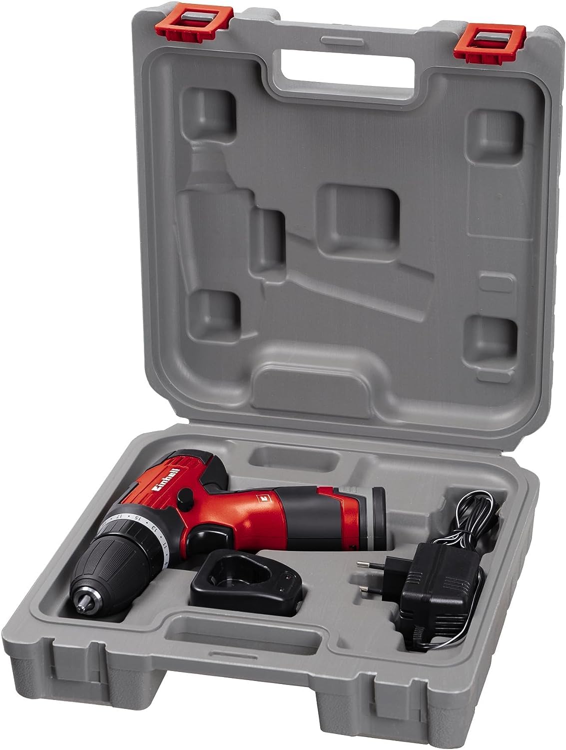 Einhell Akku Bohrschrauber TH-CD 12-2 Li (12V, 1,3Ah, 24Nm, Quick Stop, 2 Gang-Getriebe, 20 Drehmomentstufen, Spindelarretierung, Transportkoffer)