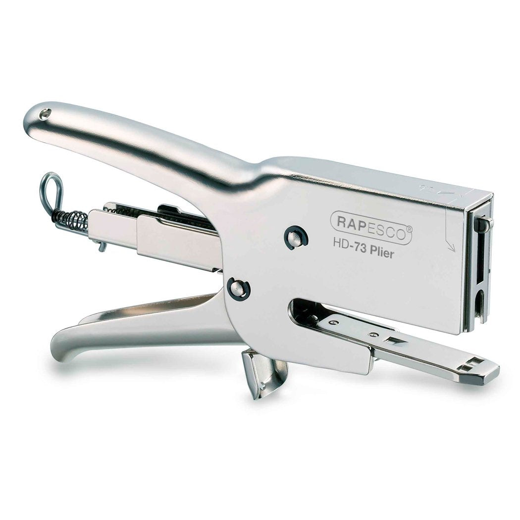 Rapesco 1305 Hochleistungs-Heftzange HD-73 und 2000 Heftklammern des Typs 73/10 mm, 70 Blatt Kapazität, Chrom