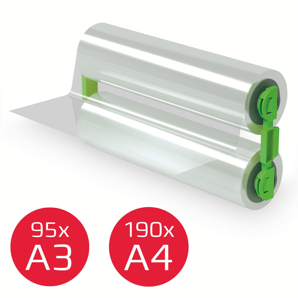 GBC Foton 30 Laminierfolienrolle für Nachfüllkassette 100 Mikron, laminiert bis zu 190 A4-Blätter, glänzende Oberfläche, Easy-Load, 4410027
