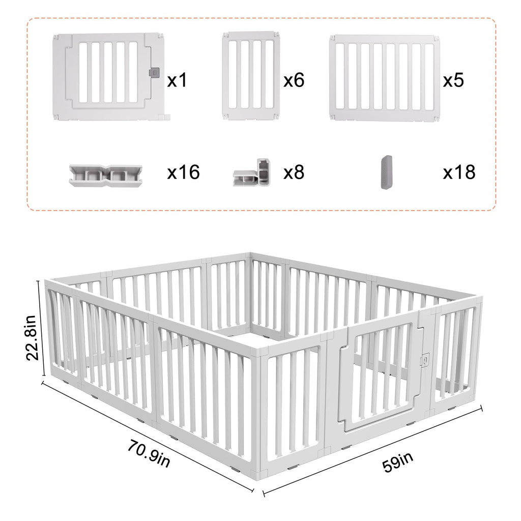 Gupamiga Laufstall Baby Laufgitter Baby Sicherheits-Aktivitätszentrum für drinnen oder draußen 150×180 cm PLP-WL071-12