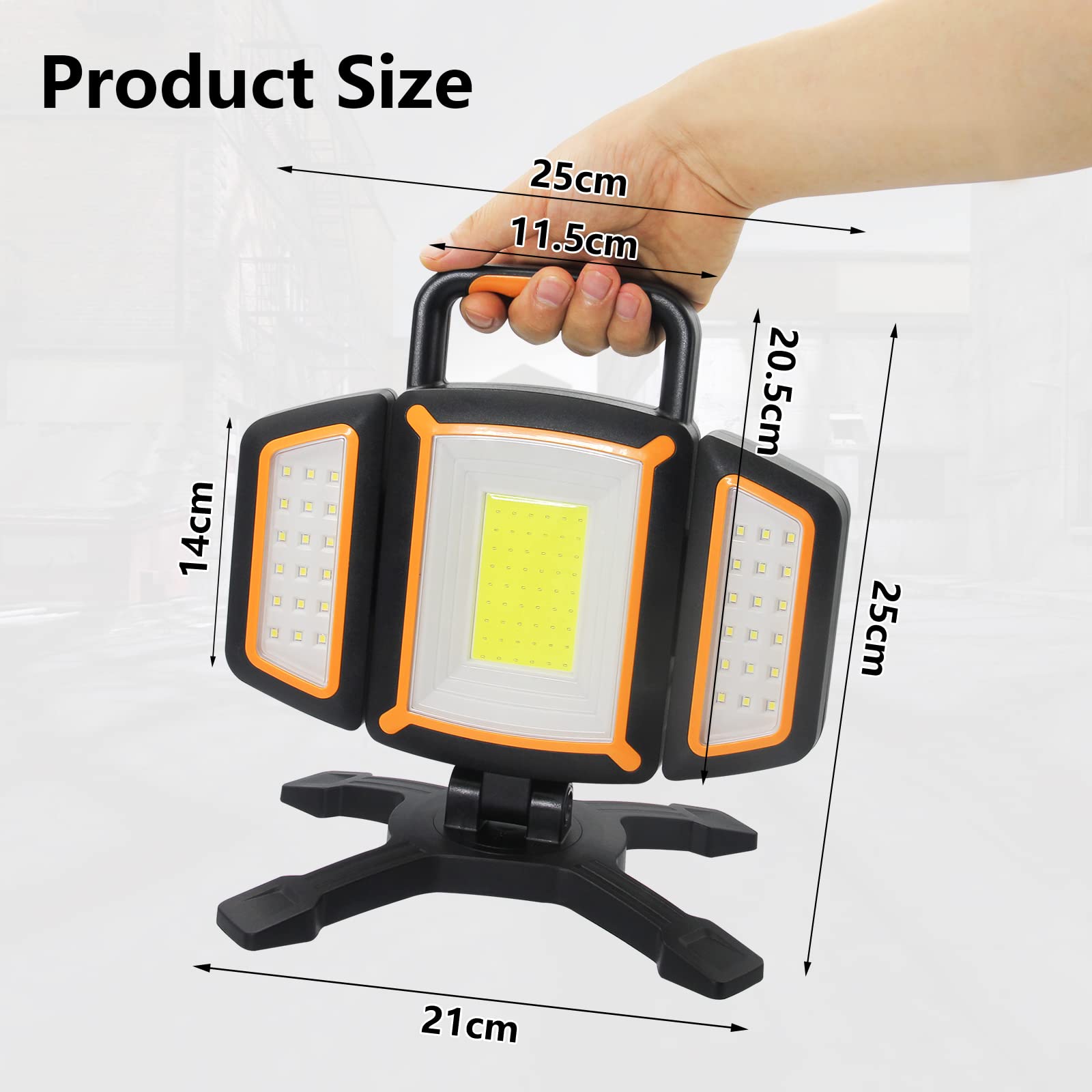 SYLSTAR LED Strahler Akku 30W, 3000LM Super Hell Baustrahler mit Magnet, 5 Lichtmodi und Powerbank, Drehbare Tragbare Wasserdichte Wiederaufladbare Arbeitsleuchte für Garage, Werkstatt