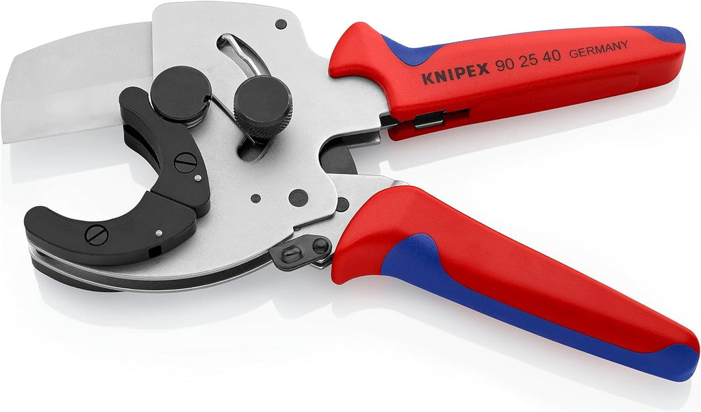 KNIPEX Rohrschneider für Verbund- und Kunststoffrohre verchromt mit Mehrkomponenten-Hüllen 210 mm, 90 25 40