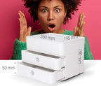 HAN Schubladenbox Allison SMART-BOX plus mit 2 Schubladen, Trennwand sowie Utensilienbox, inkl. Kabelführung, stapelbar, Büro, Schreibtisch, Küche, möbelschonende Gummifüße, 1100-12, hochglänzend weiß