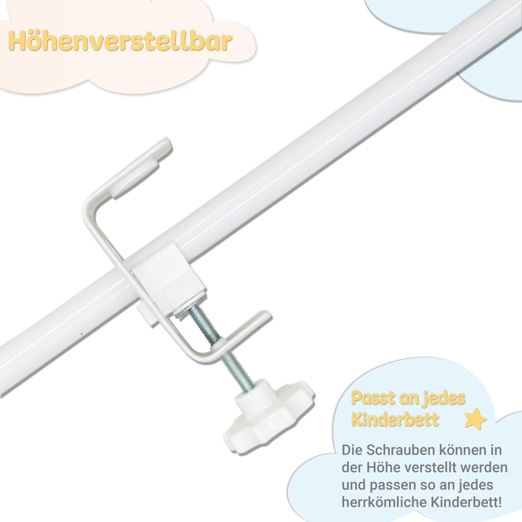 Babykajo Betthimmel Stange - Montierbare Himmelstange für Babybetten. Gestell aus Metall für Babybett Himmel Jungen und Mädchen - Gestell ohne Betthimmel.