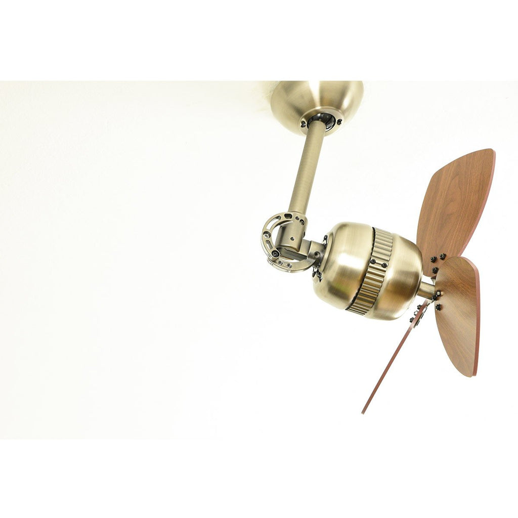 innovativer FN11156 Deckenventilator Toledo, Gehäusefarbe Zinn antik, Flügelfarbe Walnuß