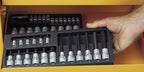PROXXON Spezialsatz für Innensechskantschrauben, Für 1/4"-Vierkantantrieb und 1/2"-Vierkantantrieb, 18-teiliges Werkzeug-Set mit Stahlkasten, 23100