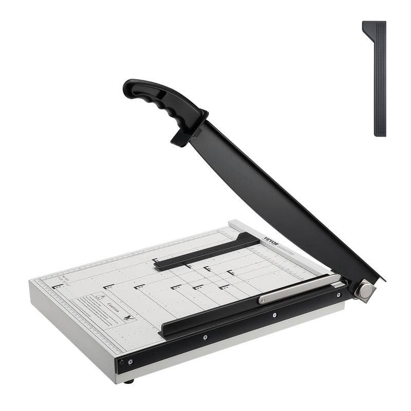 VEVOR Papierschneider Hebelschneider, 381 mm Max. Schnittbreite Manuelle Papierschneidemaschine, 16 Blätter Kapazität, mit Schutzschiene/Klingenarretierung für Karton/Pappe, Papierschneider