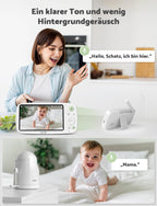 GHB Babyphone mit Kamera 5 Zoll HD 1080P Babyphone 4000-mAh-Akku 7x24 St. im VOX Modus 4xZoom Gegensprechen Nachtsicht Reichweite 300m
