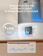 Dreo Luftbefeuchter für Schlafzimmer, kühler Nebel Luftbefeuchter für Haus und großen Raum, leiser Luftbefeuchter für Baby, Nachtlicht, ätherisches Diffusor, schnelle Ultraschall Luftbefeuchter