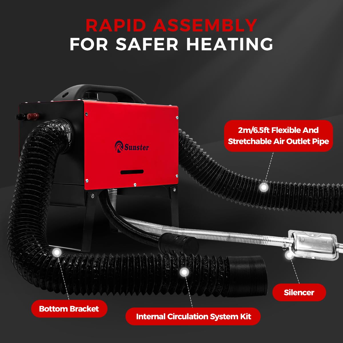8KW Diesel Standheizung,12/24V/230V dieselheizung mit Ausdehnbare Basis, Bluetooth-APP & AC-DC Adapter, Auto Start -Stopp, Lüftungsfunktion & Inneres Zirkulationssystem, Diesel Heizung für Wohnmobil