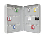 WEDO Schlüsselschrank für 60 Schlüssel – kompaktes Wand-Keysafe mit mechanischem 3-stelligen Zahlenschloss, pulverbeschichtetes Stahlblech, inkl. Nummerierungsset & Montage, hellgrau