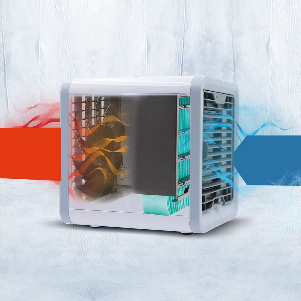 Livington Arctic Air – Das Original aus dem TV - Luftkühler mit Wasserkühlung - Mobiles Klimagerät ohne Abluftschlauch – Luftbefeuchter - Verdunstungskühler - Ventilator klein