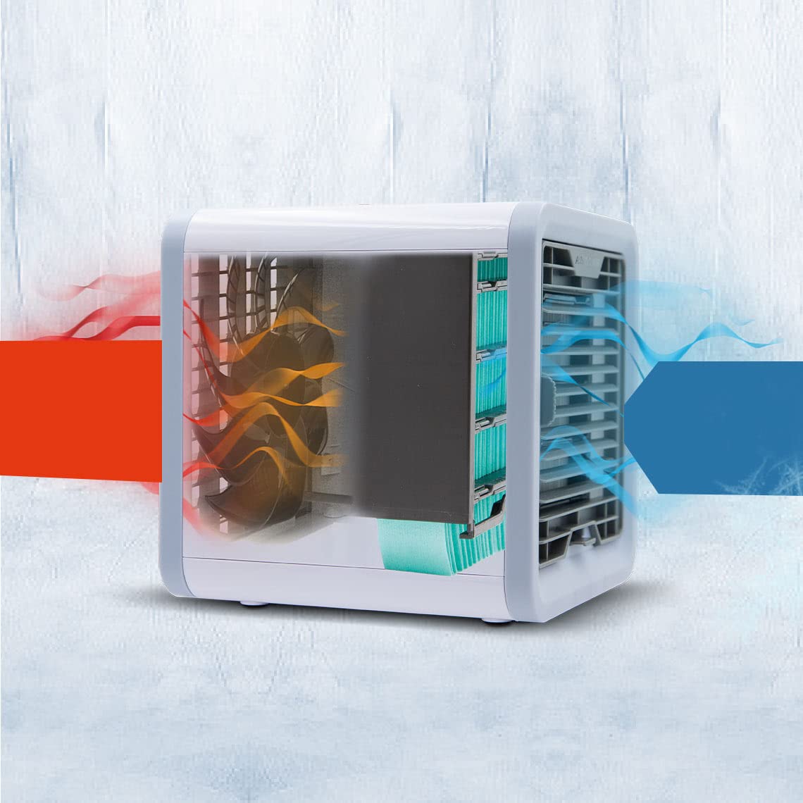Livington Arctic Air – Das Original aus dem TV - Luftkühler mit Wasserkühlung - Mobiles Klimagerät ohne Abluftschlauch – Luftbefeuchter - Verdunstungskühler - Ventilator klein