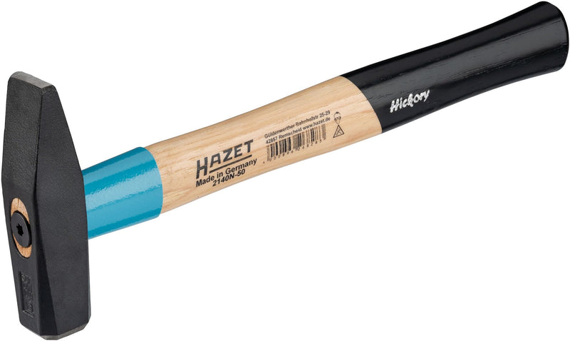 HAZET Schlosserhammer BluGuard 2140N-50, 320mm Länge, 500g Hammerkopf,mit Keilschraube für höchste Sicherheit, Qualitätsstahl und ergonomischem Stiel