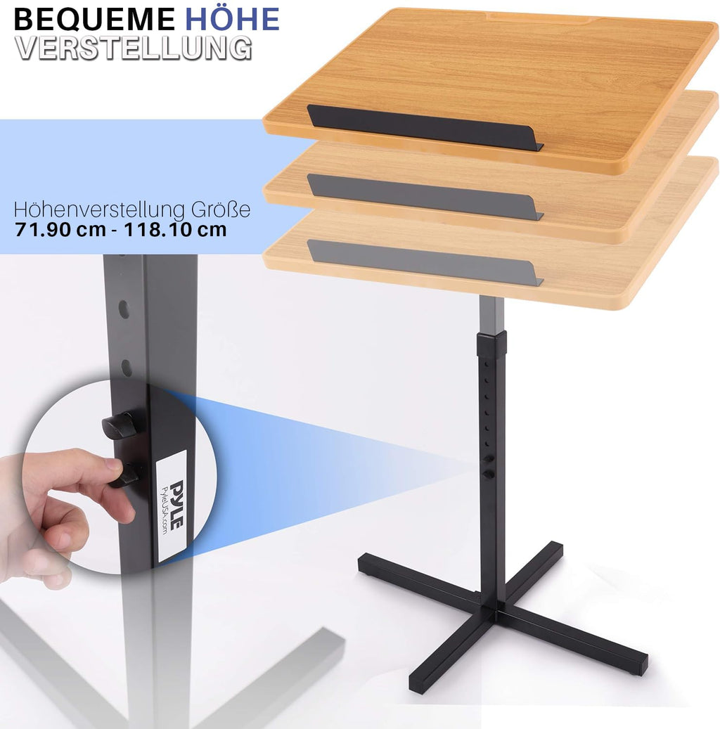 Pyle Stehpult Höhenverstellbar – Mobiler Laptopständer & Stehtisch für Büro, Bühne oder Präsentationen – Ergonomisch, Universal & Leicht