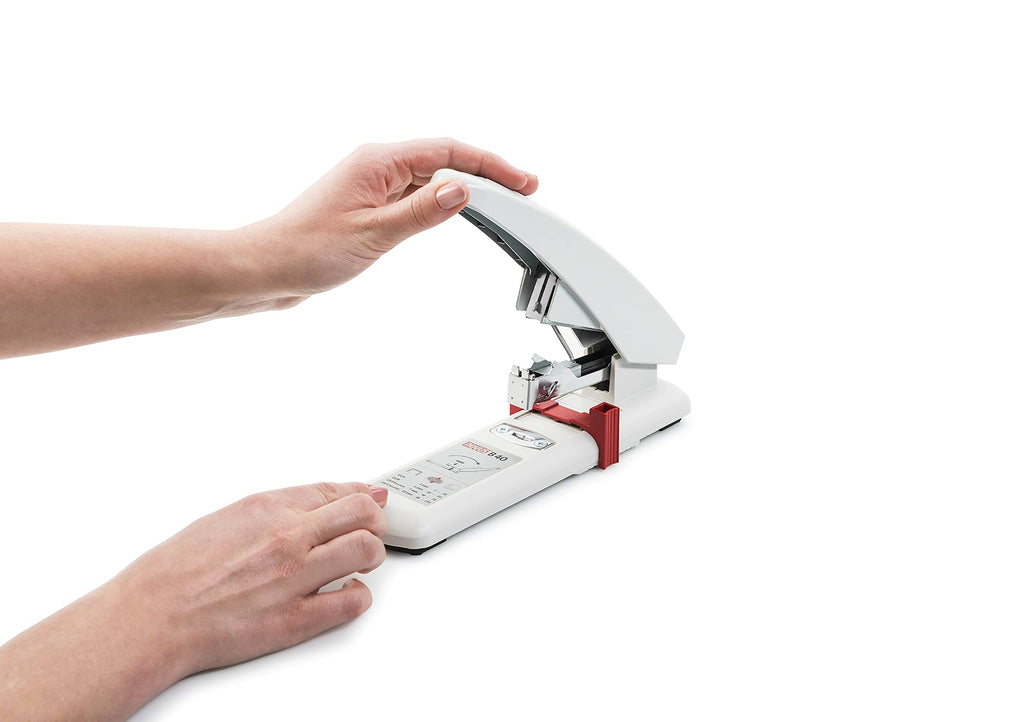 Novus B 40/4 Blockheftgerät (Bürotacker mit variabler Einlegetiefe bis 55 mm, 100 Blatt) grau, B40