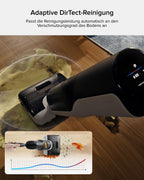 roborock F25 BX Nass Trockensauger, 180° Flach absenkbar, Kabelloser Staubsauger und Mopp in einem mit 20.000 Pa, 90°C Heißluft-Schnelltrocknen & Hochtemperatur-Selbstreinigung, kein Verheddern
