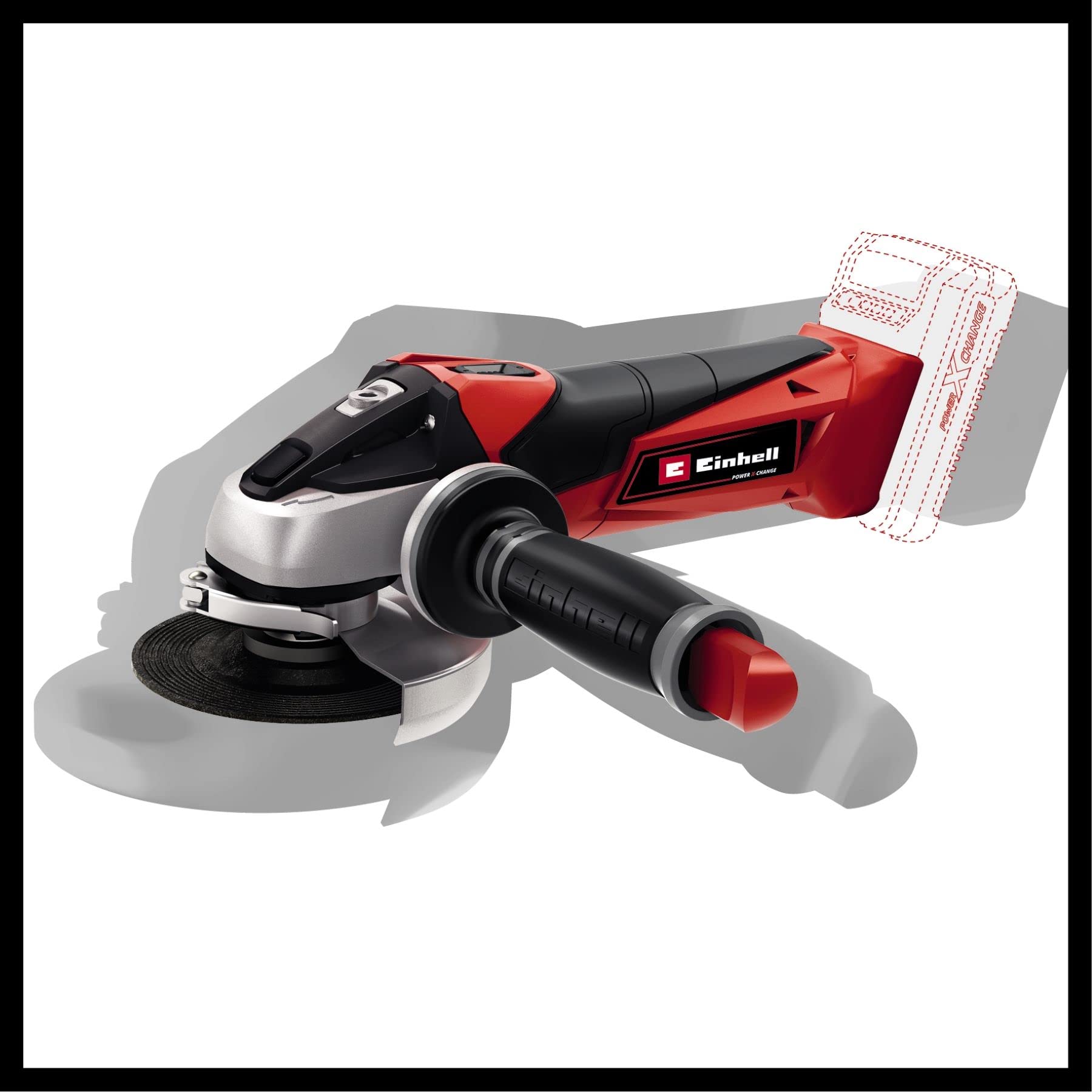Einhell Akku-Winkelschleifer TE-AG 18/115 Li-Solo Power X-Change (18 V, 115 mm Scheibendurchmesser, 28 mm Schnitttiefe, Softstart, ohne Trennscheibe, ohne Akku)