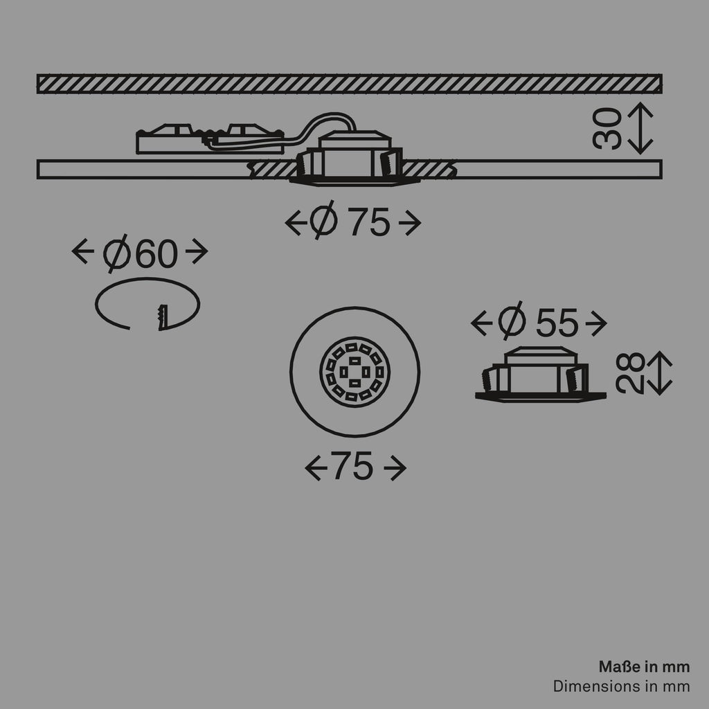 Briloner Leuchten 7204-012 LED Einbauleuchte, Einbaustrahler, LED Strahler, Spots, Deckenstrahler, Deckenspot, Lampen Wohnzimmer, led einbaustrahler 230v, Deckeneinbauleuchten, 5 Watt, 400 Lumen, Badezimmer / Bad geeignet IP44, energiesparend, rund, matt-