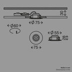 Briloner Leuchten 7204-012 LED Einbauleuchte, Einbaustrahler, LED Strahler, Spots, Deckenstrahler, Deckenspot, Lampen Wohnzimmer, led einbaustrahler 230v, Deckeneinbauleuchten, 5 Watt, 400 Lumen, Badezimmer / Bad geeignet IP44, energiesparend, rund, matt-