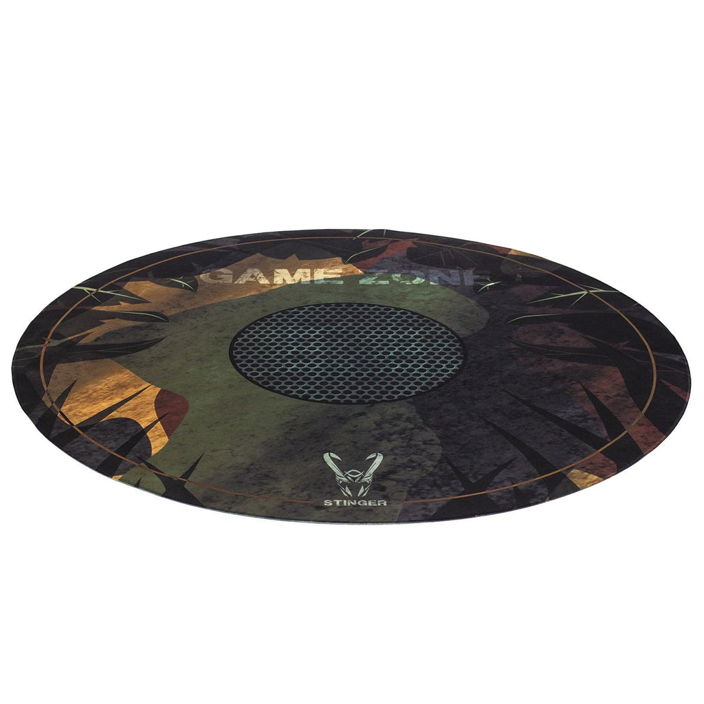 Woxter Stinger-Etage-Tarn-Tarnung - Boden-Gaming-Teppichboden, Bodenschutz-Teppiche - wasserbeständig, waschbar, 100% Mikrofaser, Durchmesser 120cm, Tarnung
