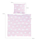 roba Babywiege 40 x 90 cm Kleine Wolke aus Holz - Stubenwagen & Wiege - Bett Set komplett mit Feststellfunktion - Wolken Motiv in Rosa - Inkl. Ausstattung - Holz weiß