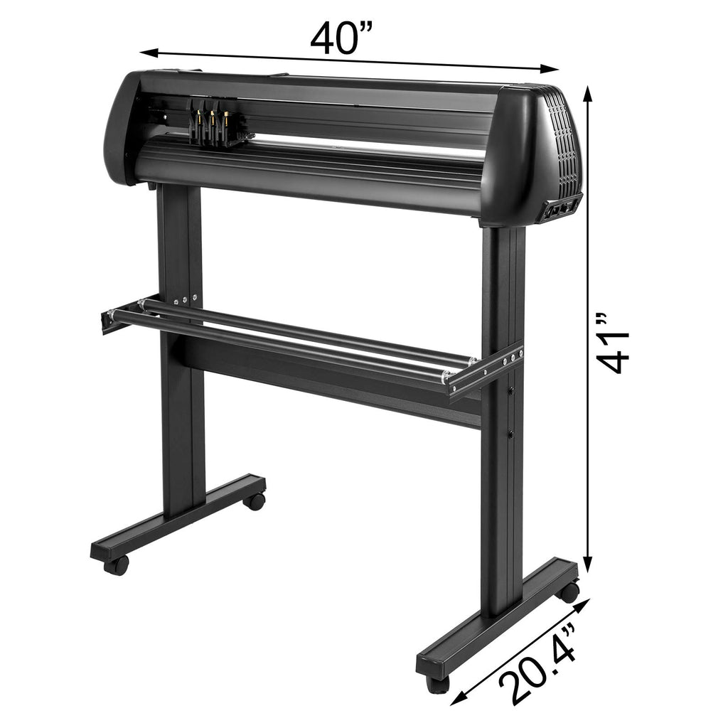 VEVOR 870mm Vinyl Schneideplotter 34Inch 3 Klingen Plottermaschine Vinyl Cutter Plotter Folienplotter Foliendrucker Profi Plotter Cutting mit Signmaster Software mit Ständer für Schilder Papierzufuhr
