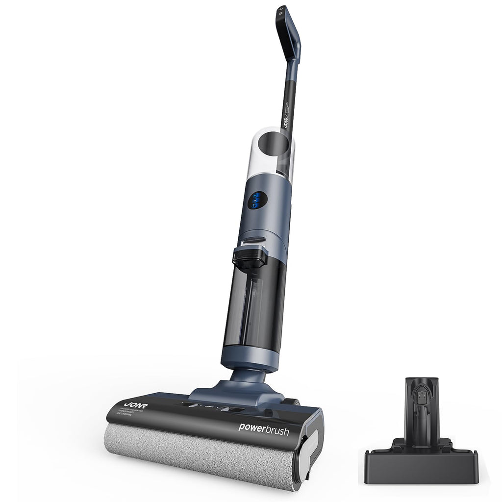 JONR ED12 Pro Nass Trockensauger Akku, Kabelloser Saugwischer, Dreikantenreinigung, Heißwasser-Selbstreinigung Heißluft-Trocknung, 850mL Wassertank, Anti-Verwirrungs-Haar für Hartböden, Tierhaare
