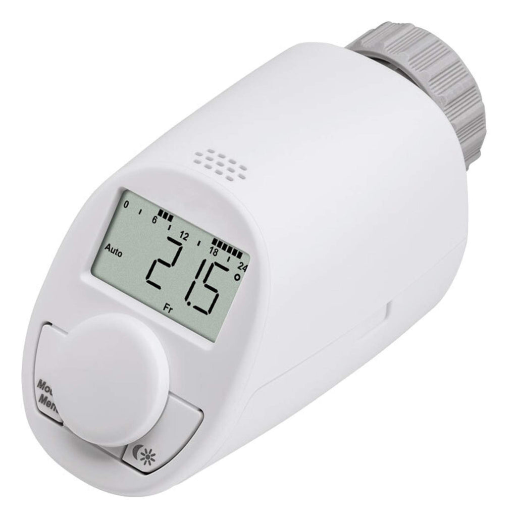 eqiva 5er Set Elektronik-Heizkörperthermostat Model N mit Boost-Funktion und leisem Kompaktgetriebe