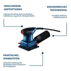 Bosch Professional Schwingschleifer GSS 140 (220-W-Motor, Vibration 3,4 m/s2, inkl. Staubbeutel, Lochwerkzeug, Schleifblatt C411)