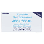 FRANKEN Magnetisches Whiteboard 200 x 100 cm, Magnettafel mit lackierter Stahl-Oberfläche, Schreibtafel inkl. FRANKEN Marker & Ablageschale, Für Büro, Home Office & Schule, Aluminiumrahmen, X-tra!Line