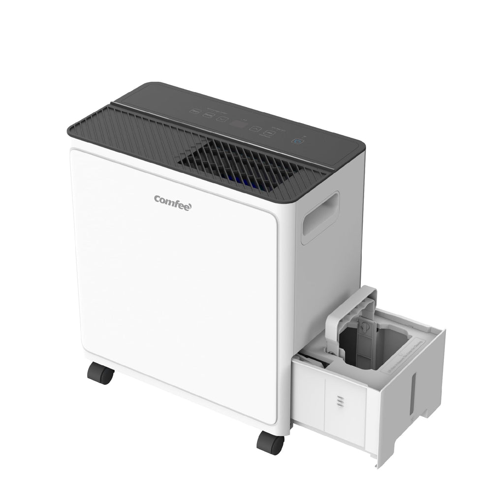 COMFEE CDDAE-30DEN7-QA3 Luftentfeuchter 30L/Tag für bis zu 73㎡, 3-Liter-Tank, drehbare Räder, Trocknungsmodus, Geräuschreduzierung, Automatische Abtauung