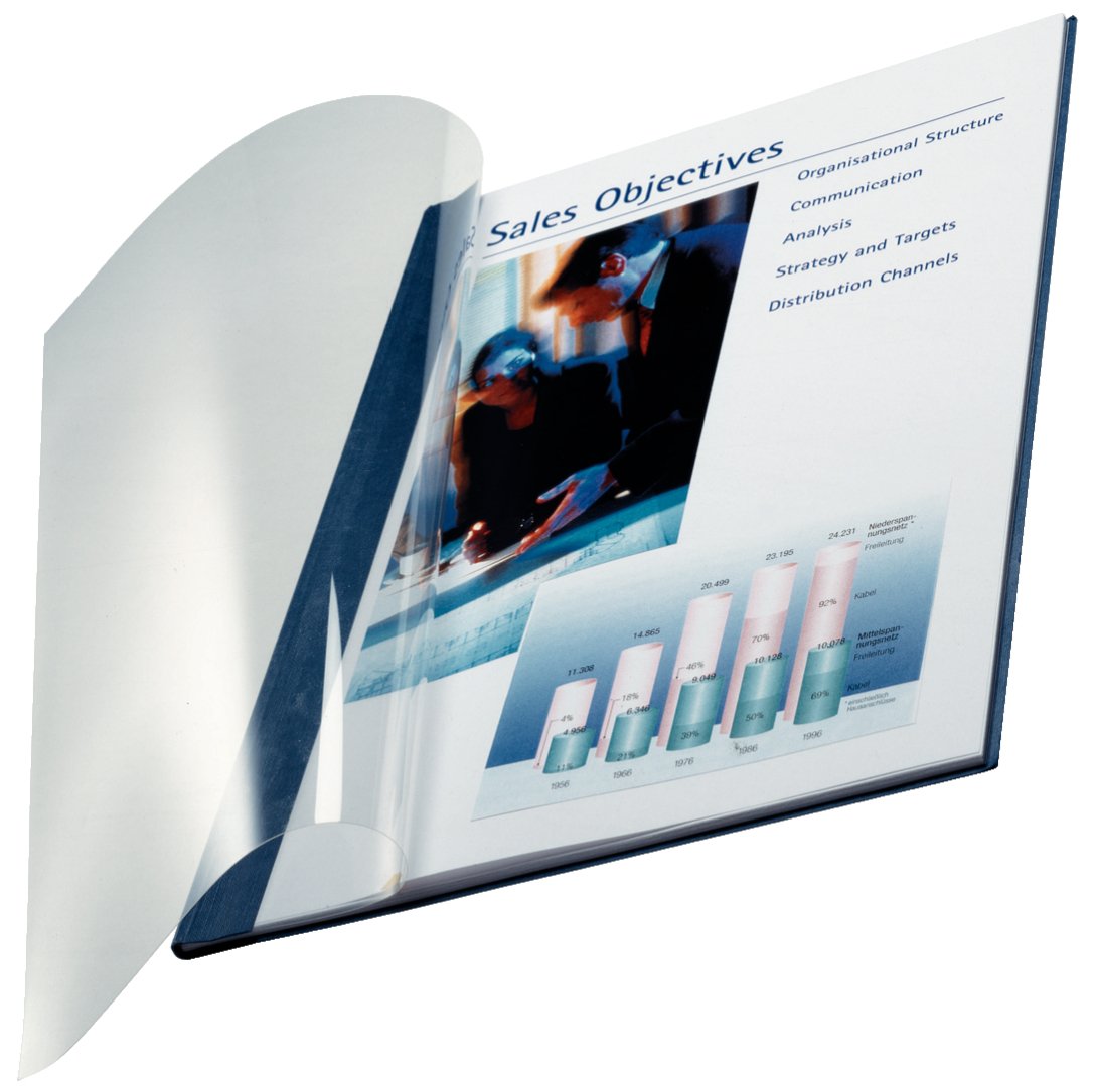Leitz 73990035 Buchbindemappe impressBIND, Soft Cover, A4, 7 mm, 10 Stück, blau