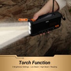 August MB290B Kurbelradio DAB/FM/Bluetooth - Solar Radio 4500mAh wiederaufladbare Powerbank, 3 Modi LED Taschenlampe Sleeptimer SOS-Alarm 3.5mm Notfallradio mit Handkurbel für Camping Wandern Zelten