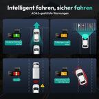 BOTSLAB Dashcam Auto Vorne Hinten 4K+2K mit GPS WiFi und Hardwire-Kit, Dash Cam Auto Kamera mit ADAS, Kostenlose 64-GB-Karte, 24/7 Parküberwachung, 2,45" IPS, Nachtsicht, WDR, 170°Weitwinkel