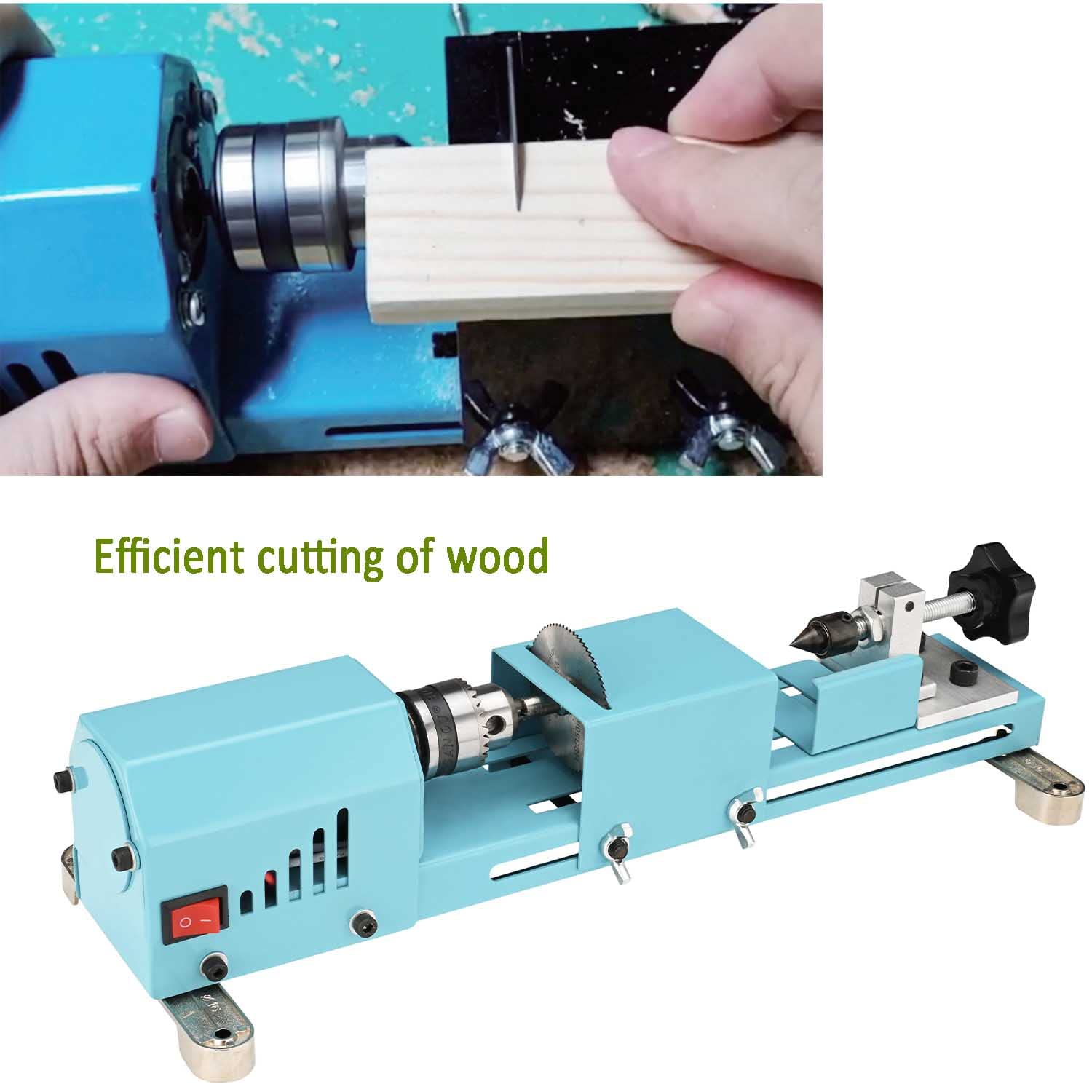 Winbomgo Mini-Holzdrehmaschine, Mehrzweck-Drehmaschine, Fräsdrehmaschine, Schneiden, Polieren, Profi-Tisch, Top-Drehmaschine Werkzeugsatz