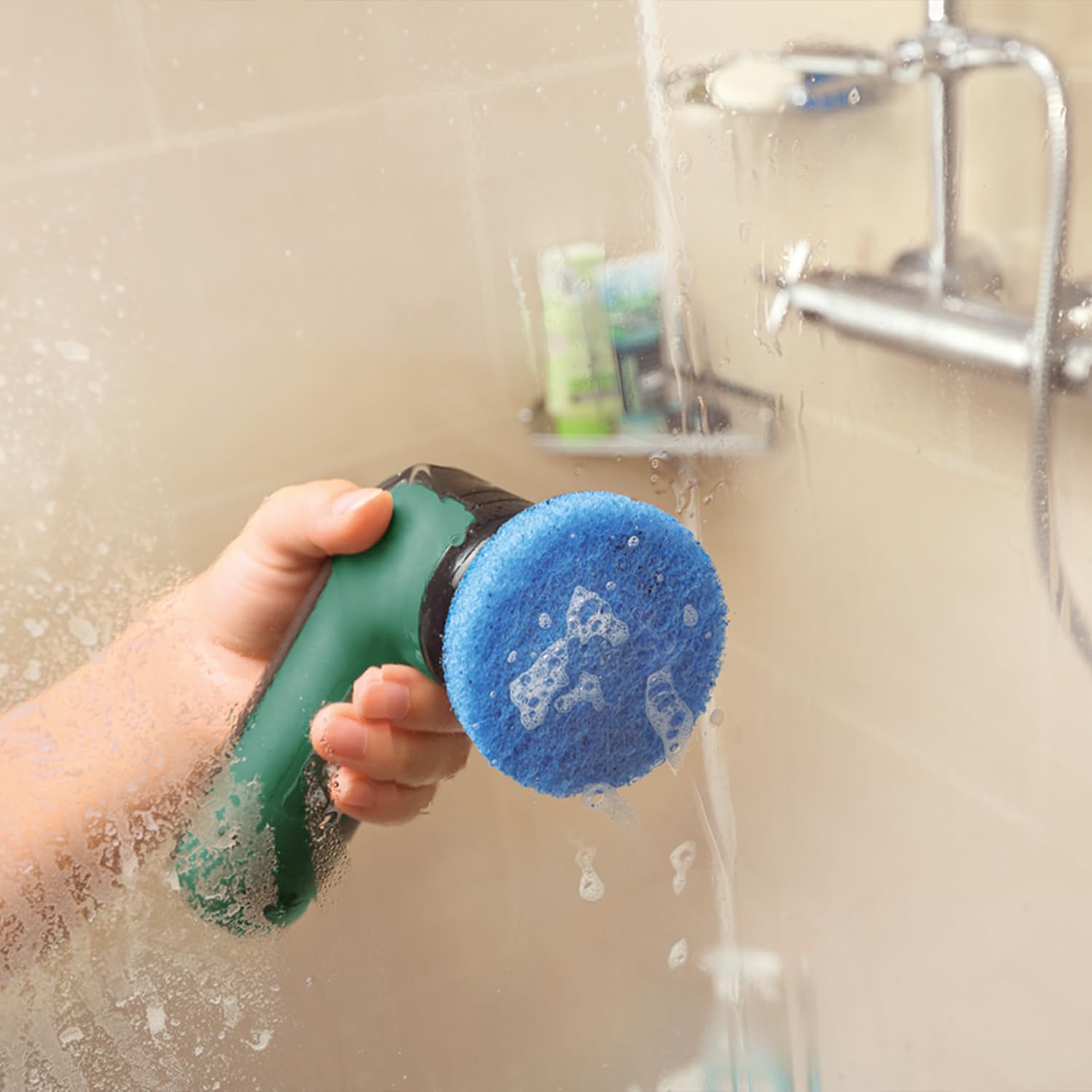Bosch Elektro-Reinigungsbürsten-Set UniversalBrush (für Badezimmer Fliesen, Küchenherd, Pfannen, Töpfe und mehr; 10 Reinigungsaufsätze enthalten; 3,6 V integrierter Akku; Micro-USB-Kabel; in Tasche)